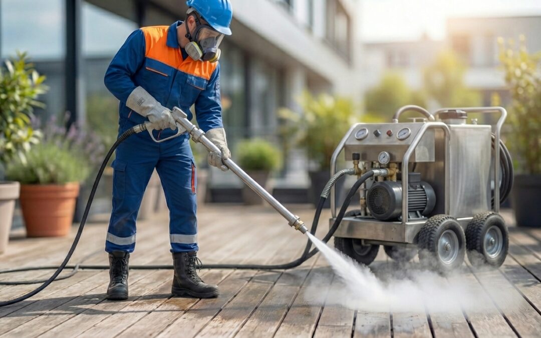 Nettoyage Vapeur Écologique de terrasses, bardages et surfaces sensibles